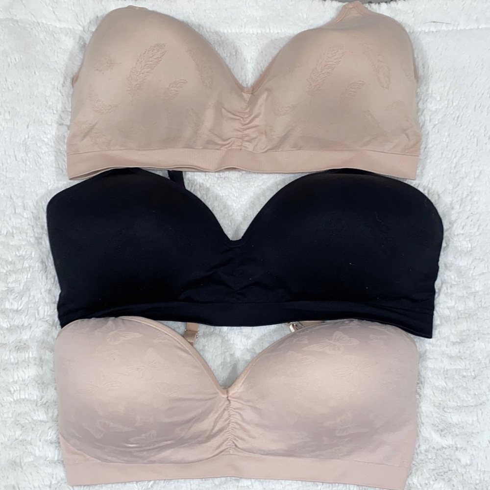 Jessica Simpson Nursing Bras set of 3, nude & black. Size 1X